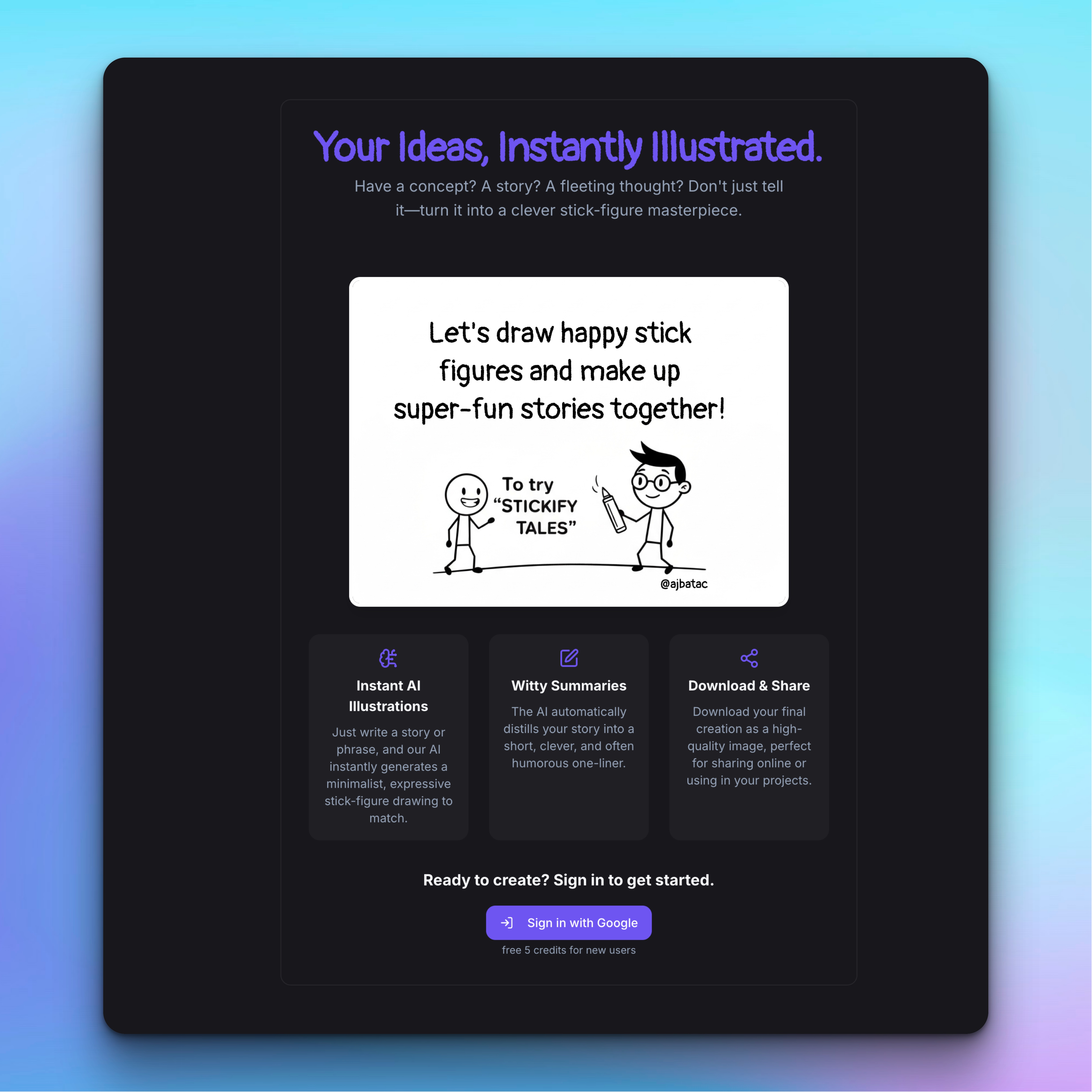 Screenshot of the Stickify application